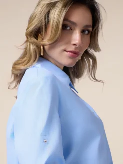 Camicia boxy maniche a tre quarti