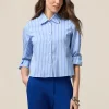Camicia cropped a righe