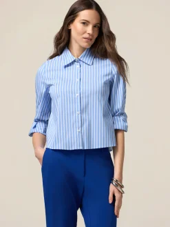 Camicia cropped a righe