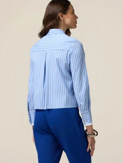 Camicia cropped a righe