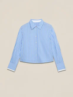Camicia cropped a righe