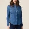 Camicia in denim con castoni