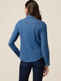 Camicia in denim con castoni