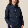 Camicia in denim con micro cristalli
