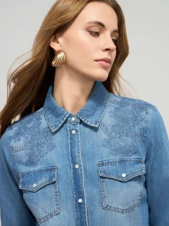 Camicia in denim con ricami