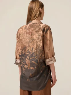 Camicia in mussola di cotone fantasia