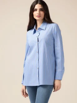 Camicia in popeline a righe