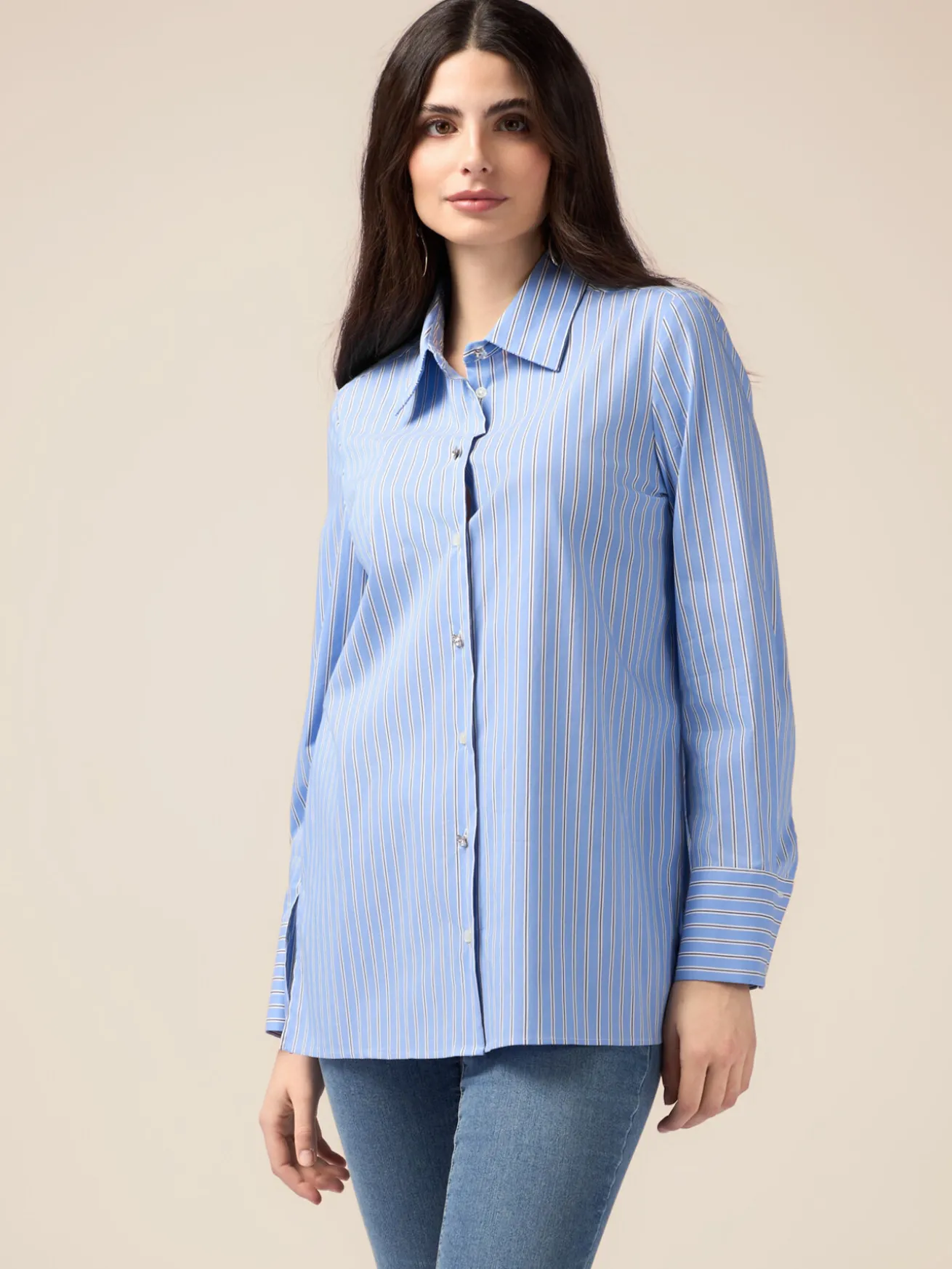 Camicia in popeline a righe