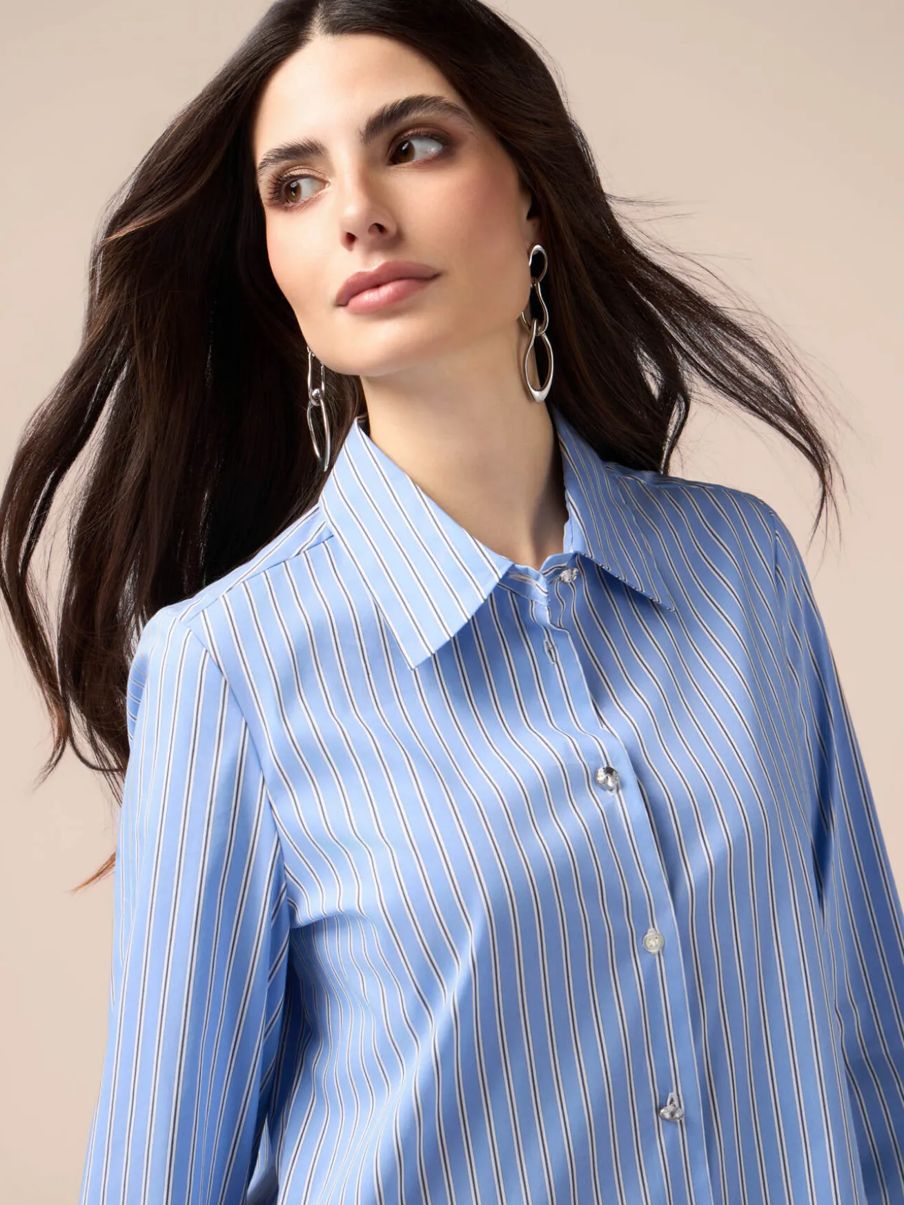 Camicia in popeline a righe