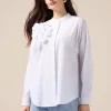 Camicia in popeline con applicazione floreale