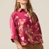 Camicia in raso fantasia