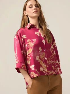 Camicia in raso fantasia