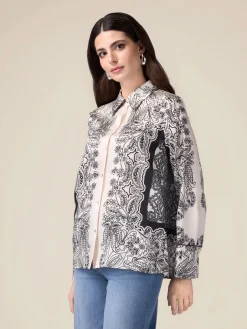 Camicia in raso fantasia