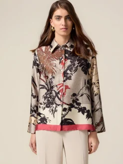 Camicia in raso fantasia