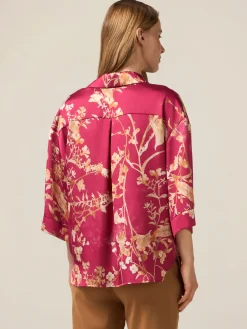 Camicia in raso fantasia