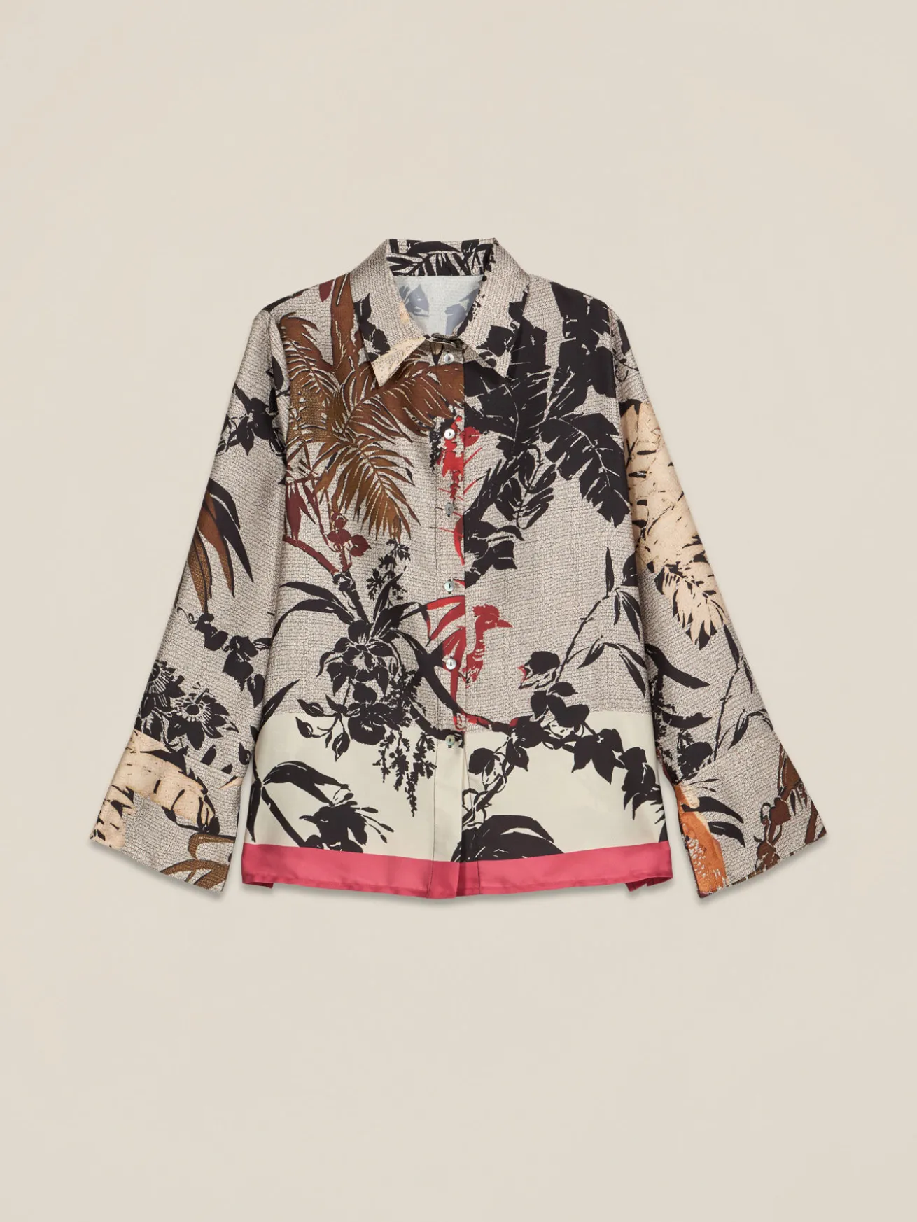 Camicia in raso fantasia