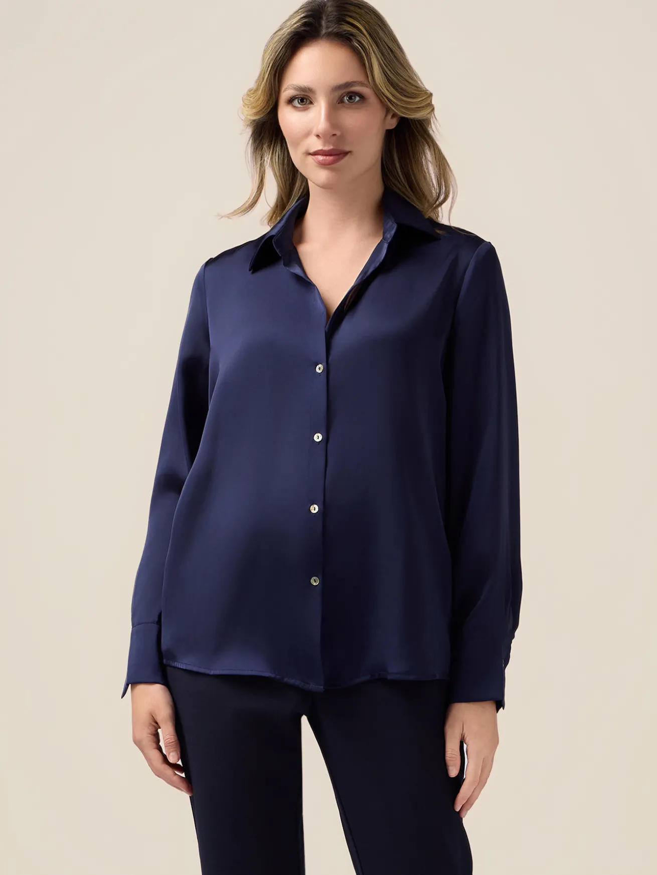 Camicia in raso fluido