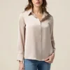 Camicia in raso tinta unita
