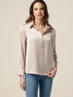 Camicia in raso tinta unita
