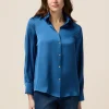 Camicia in raso tinta unita