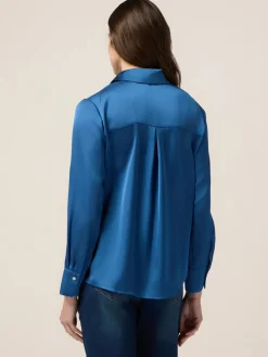 Camicia in raso tinta unita