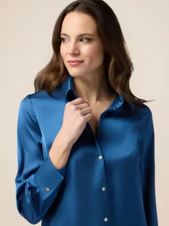 Camicia in raso tinta unita