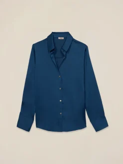 Camicia in raso tinta unita