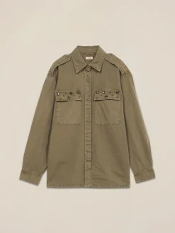 Camicia oversize con applicazioni