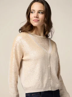 Cardigan con ricamo in paillettes