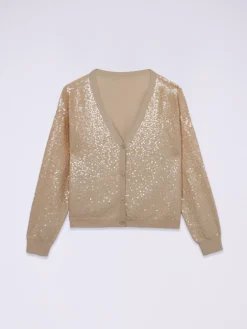 Cardigan con ricamo in paillettes