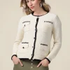 Cardigan con taschini e dettagli a contrasto