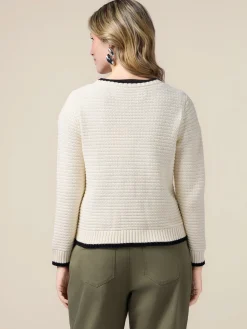 Cardigan con taschini e dettagli a contrasto