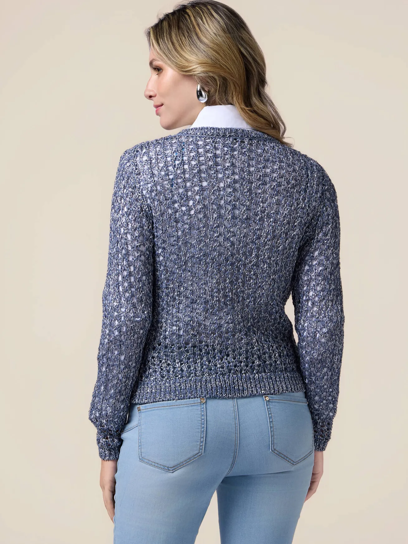 Cardigan in maglia traforata