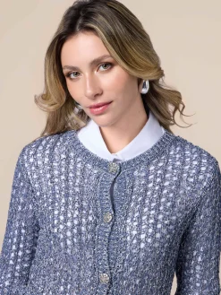 Cardigan in maglia traforata