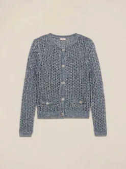 Cardigan in maglia traforata