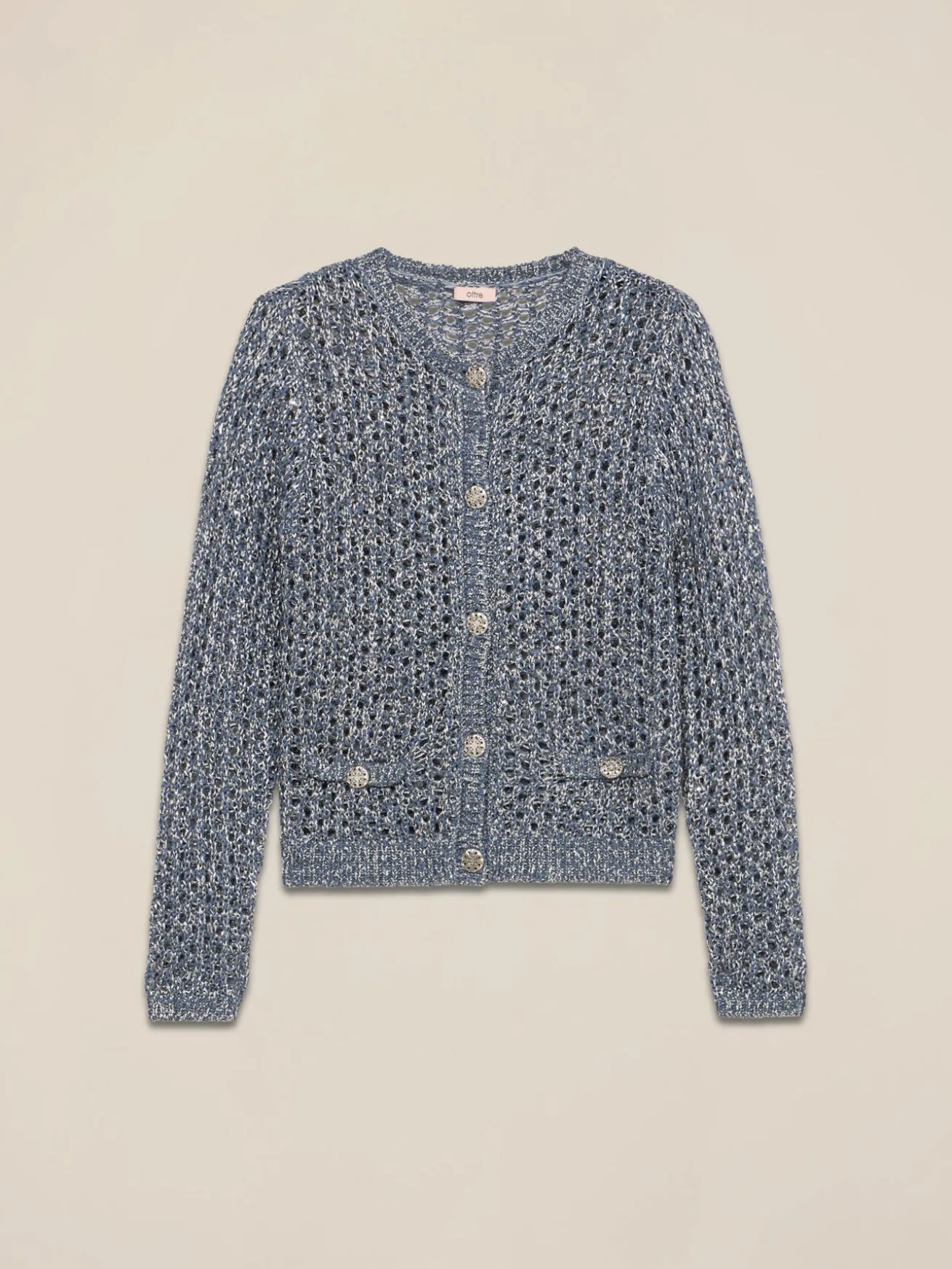 Cardigan in maglia traforata
