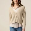 Cardigan lurex con bottoni gioiello