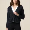 Cardigan lurex con bottoni gioiello