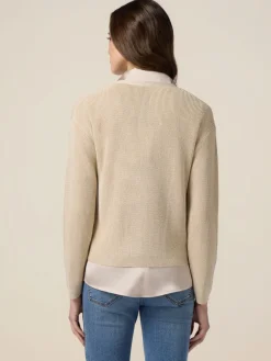 Cardigan lurex con bottoni gioiello