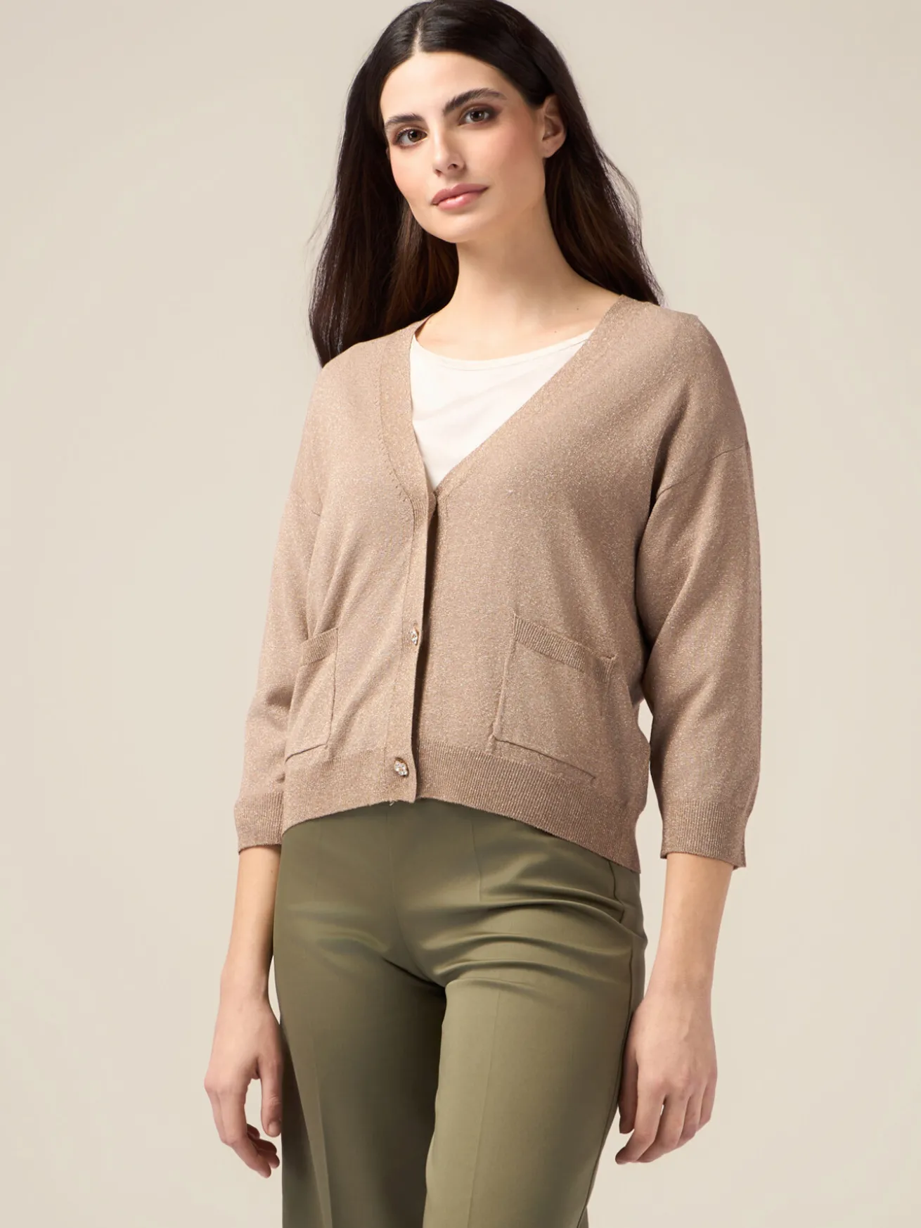 Cardigan lurex misto viscosa