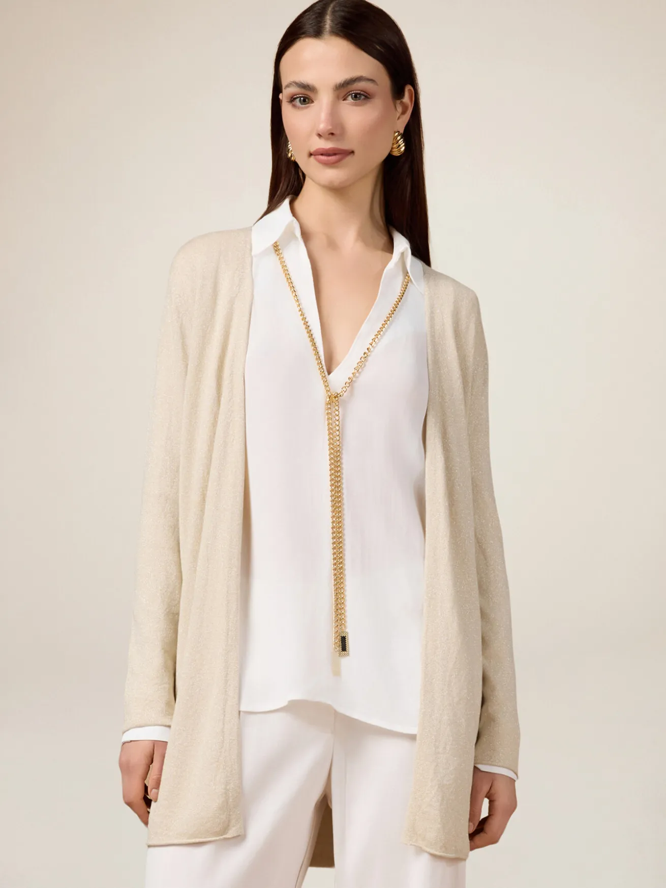 Cardigan lurex misto viscosa