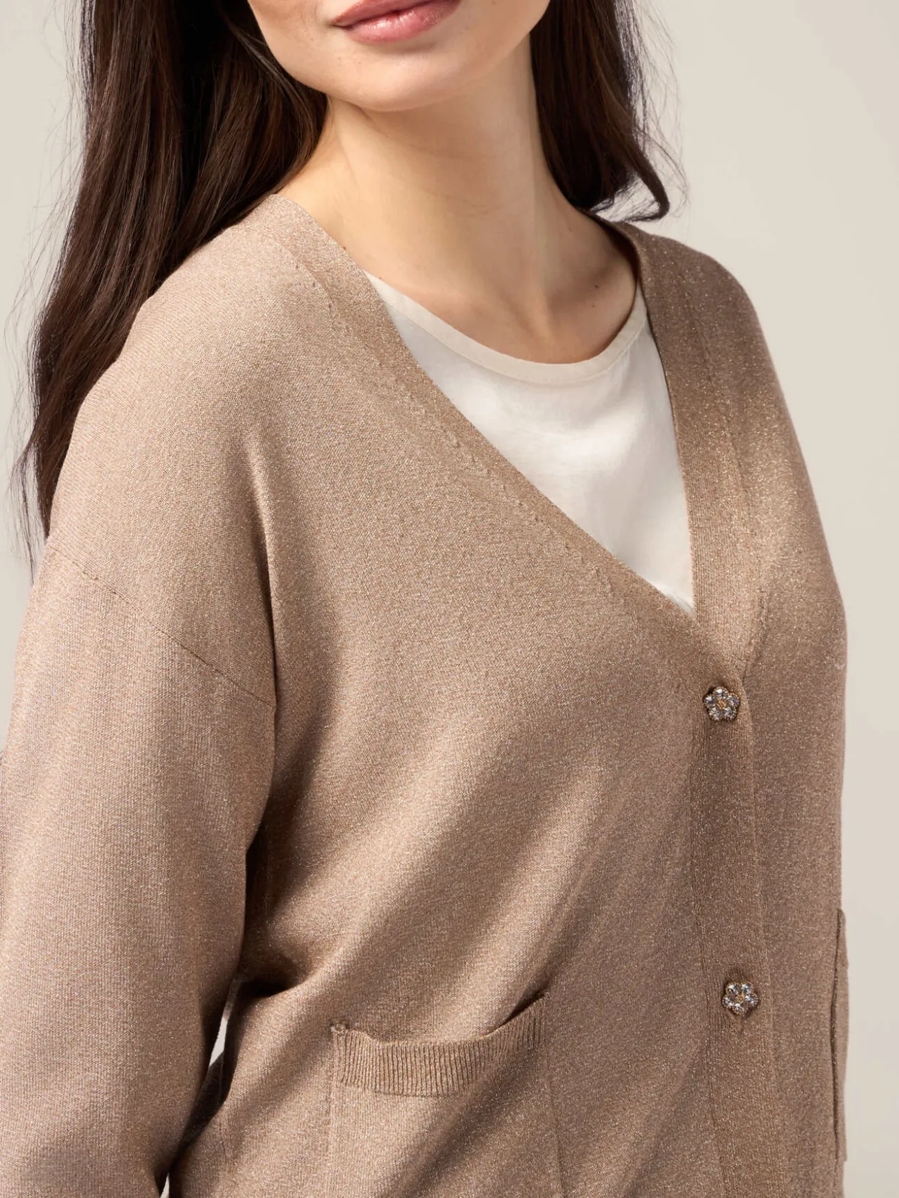 Cardigan lurex misto viscosa