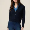 Cardigan misto viscosa con bottoni gioiello