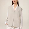 Cardigan senza maniche in filato lurex