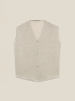 Cardigan senza maniche in filato lurex
