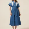 Chemisier in denim con ricami