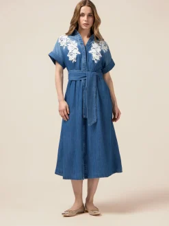 Chemisier in denim con ricami