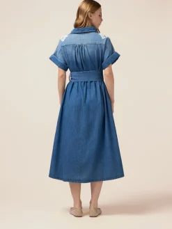 Chemisier in denim con ricami