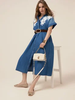 Chemisier in denim con ricami