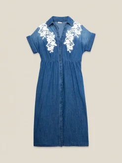 Chemisier in denim con ricami